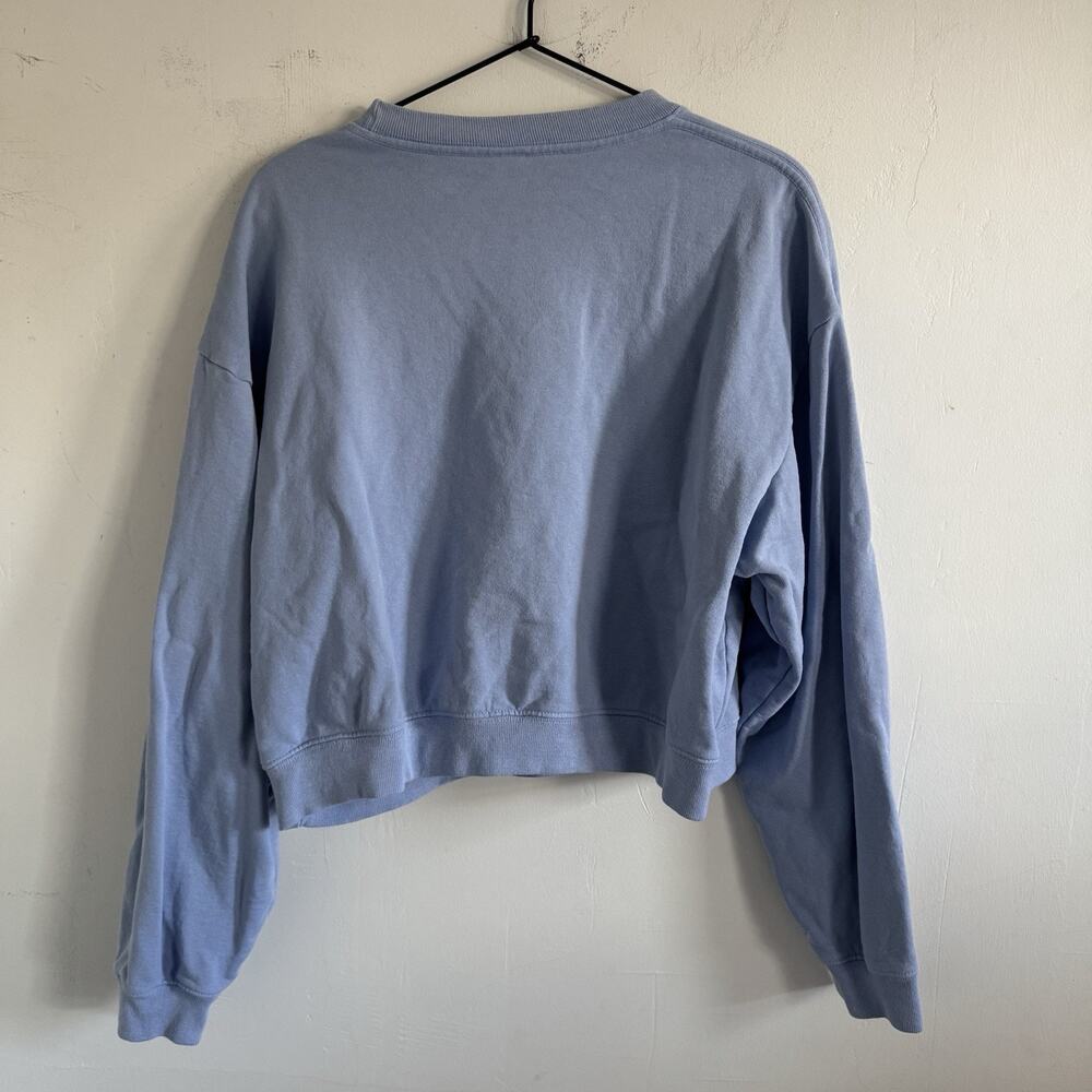 Sporty & Rich Hydrangea Blue Tennis Club Rizzoli Cropped Sweatshirt S - Picture 6 of 6